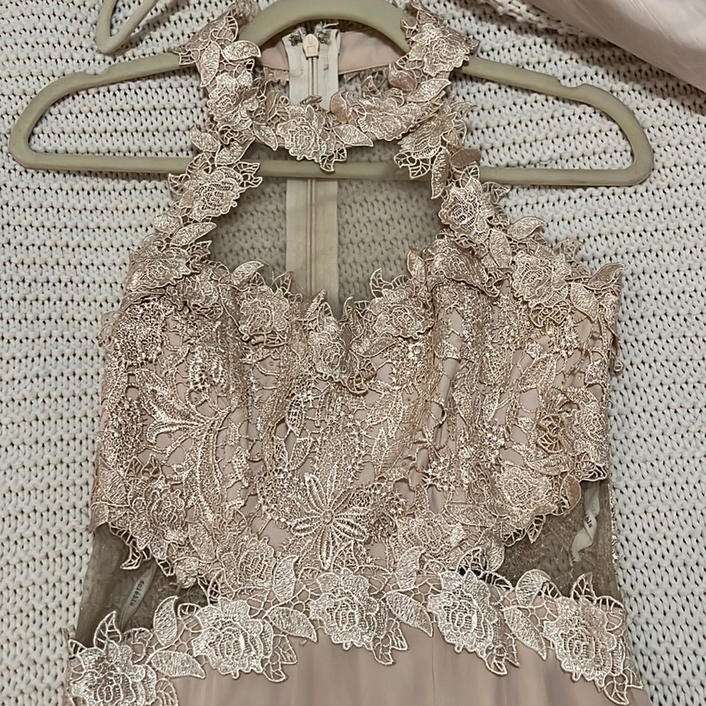 Party dress baby pink haltered top with lace
